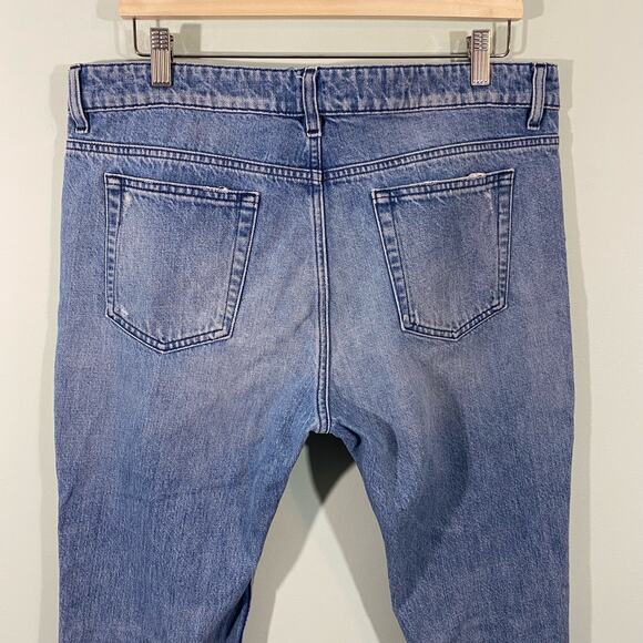 IRO Women's Blue Raw Hem Button Fly High Rise Straight Leg Jeans Size 34 - Picture 8 of 9